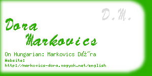 dora markovics business card